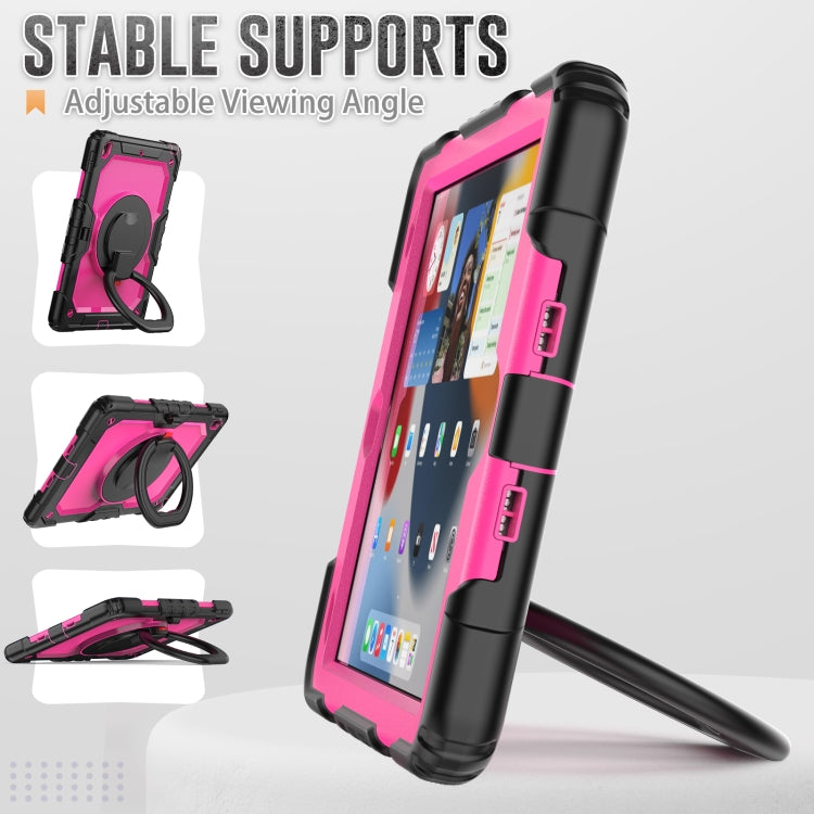 For iPad 10.2 2021 / 2020 / 2019 Bracelet Holder Silicone + PC Tablet Case(Rose Red) - iPad 10.2 Cases by buy2fix | Online Shopping UK | buy2fix
