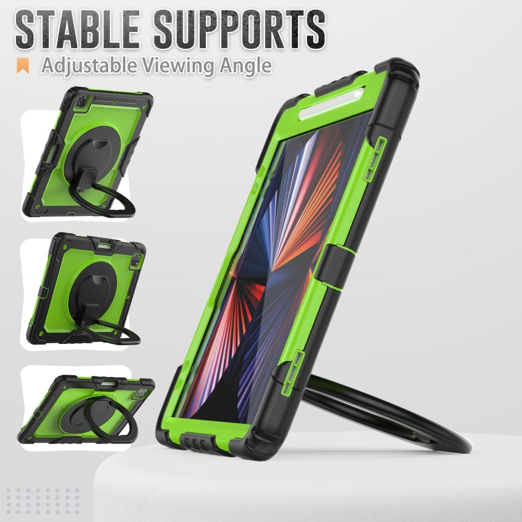 For iPad Pro 12.9 2021 Bracelet Holder Silicone + PC Tablet Case(Yellow Green) - iPad Pro 12.9 (2020) Cases by buy2fix | Online Shopping UK | buy2fix
