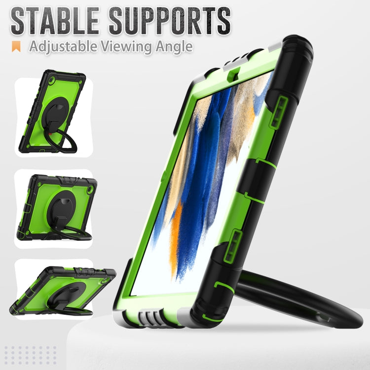 For Samsung Galaxy Tab A7 Lite Bracelet Holder Silicone + PC Tablet Case(Yellow Green) - Tab A7 Lite T220 / T225 by buy2fix | Online Shopping UK | buy2fix