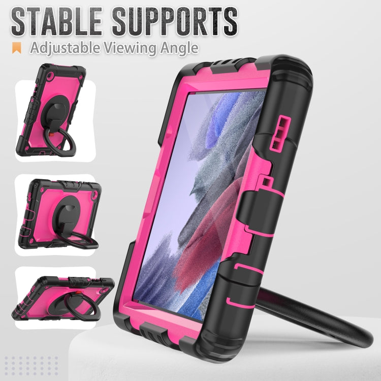 For Samsung Galaxy Tab A7 Lite Bracelet Holder Silicone + PC Tablet Case(Rose Red) - Tab A7 Lite T220 / T225 by buy2fix | Online Shopping UK | buy2fix