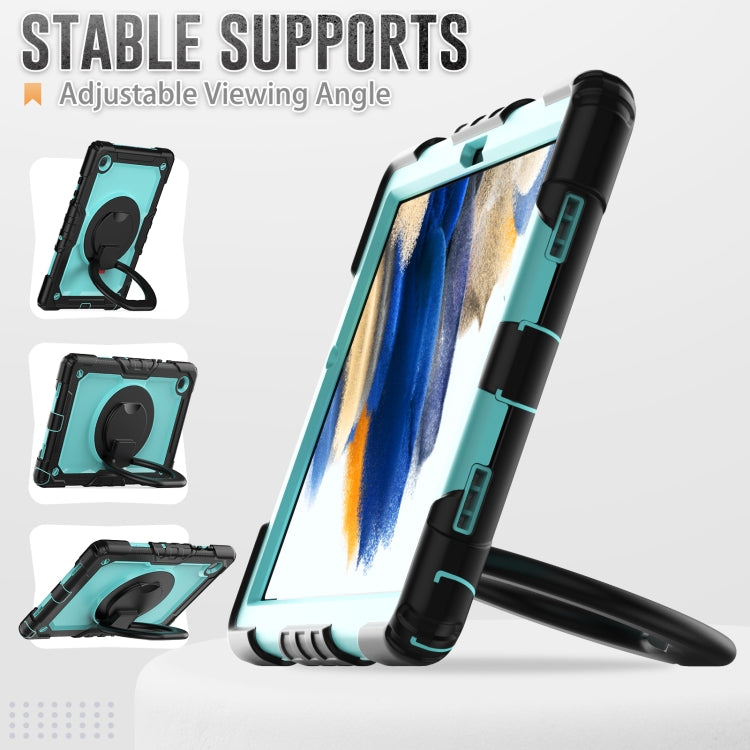 For Samsung Galaxy Galaxy Tab A8 Bracelet Holder Silicone + PC Tablet Case(Light Blue) - Other Galaxy Tab PC by buy2fix | Online Shopping UK | buy2fix