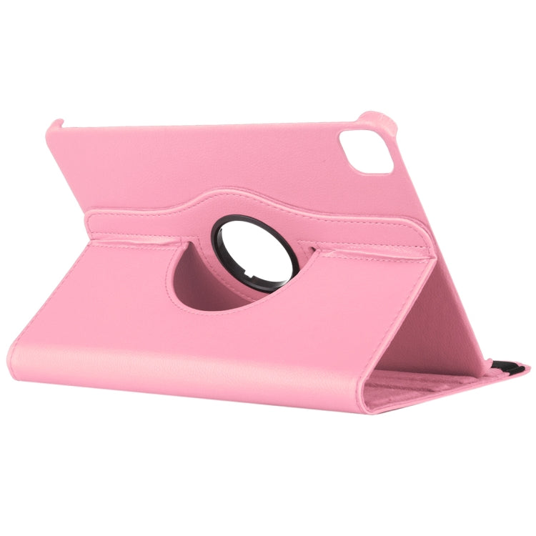 For iPad Air 13 2024 / iPad Pro 12.9 2022 / 2021 / 2020 Litchi Texture Horizontal Flip 360 Degrees Rotation Leather Tablet Case with Holder(Pink) by buy2fix