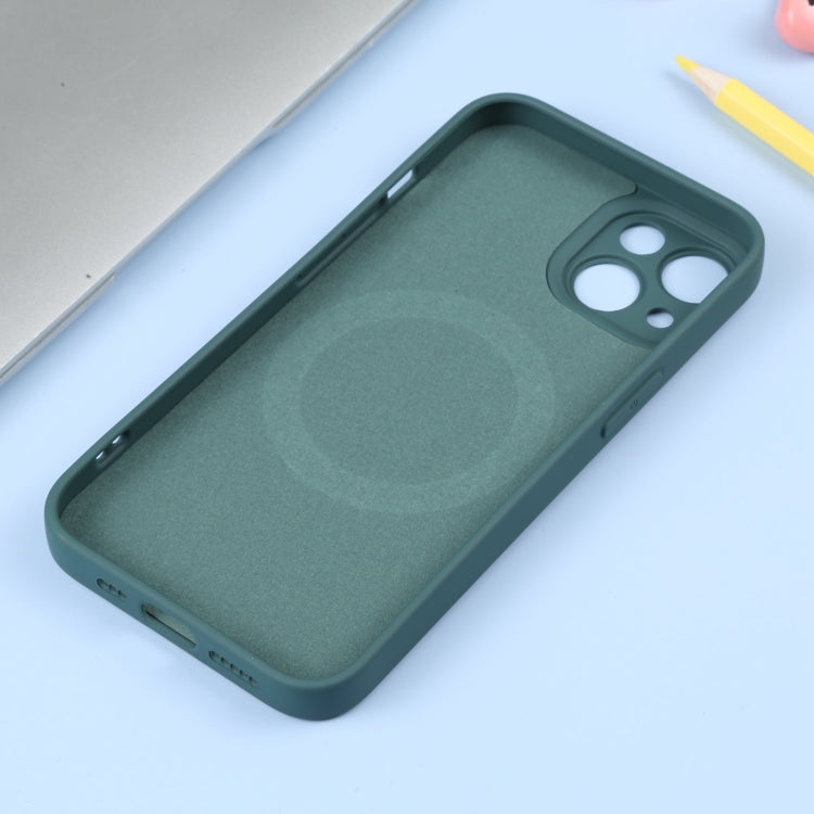 For iPhone 14 Liquid Silicone Magsafe Phone Case (Dark Green) by buy2fix