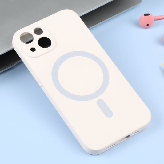 For iPhone 14 Liquid Silicone Magsafe Phone Case (White) by buy2fix