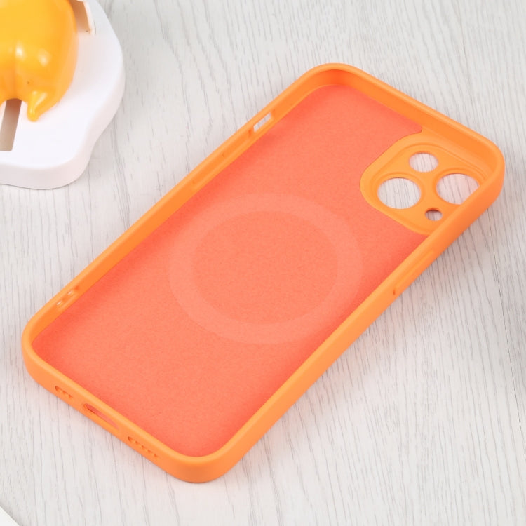 For iPhone 14 Plus Liquid Silicone Magsafe Phone Case (Orange) by buy2fix