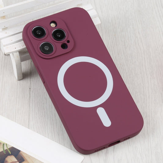 For iPhone 14 Pro Liquid Silicone Magsafe Phone Case (Wine Red) by buy2fix
