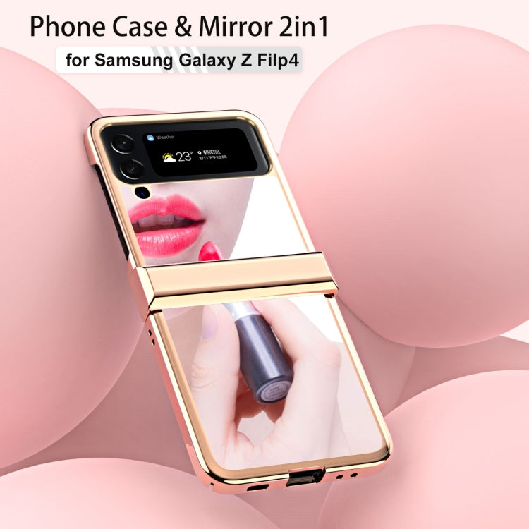 For Samsung Galaxy Z Flip4 Electroplating Mirror Hinge Phone Case(Black) - Galaxy Z Flip4 5G Cases by buy2fix | Online Shopping UK | buy2fix