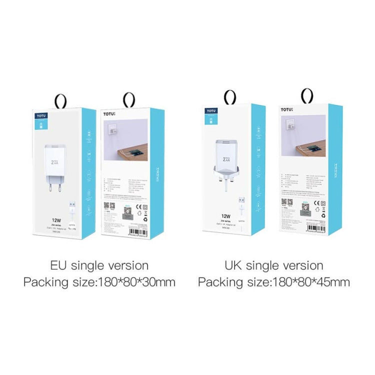 TOTU Joe Series Dual USB Ports Travel Charger, Plug Type:UK Plug(White) - USB Charger by TOTUDESIGN | Online Shopping UK | buy2fix