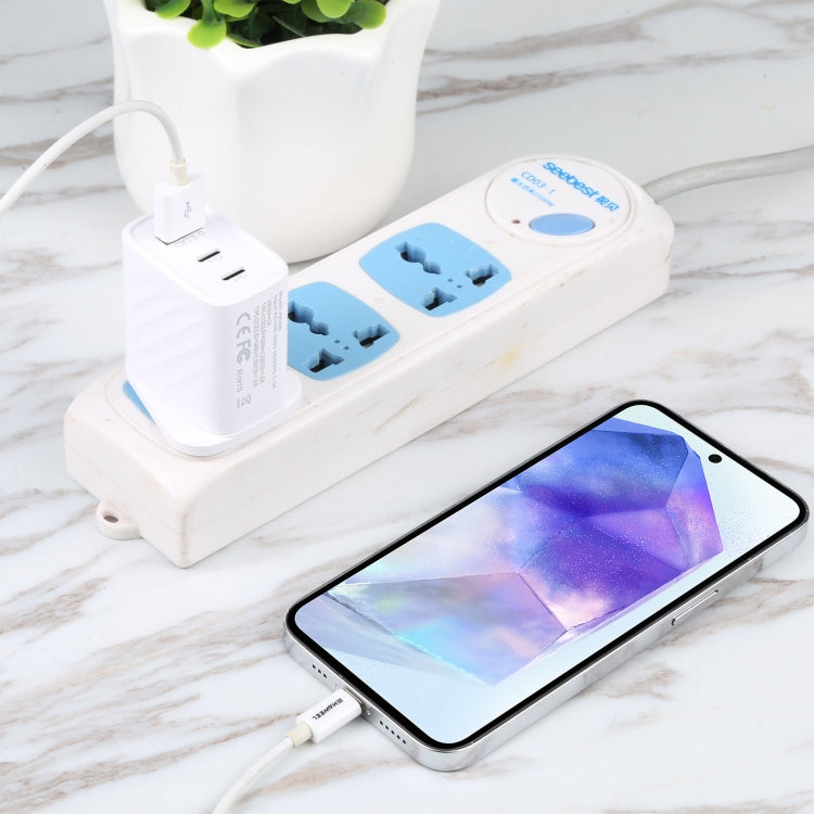 AR-892 3 in 1 QC3.0 PD20W USB + USB-C / Type-C Wall Travel Charger, Plug Type:UK Plug(White) by buy2fix