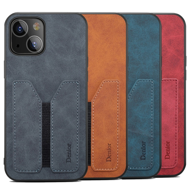 For iPhone 13 Denior Elastic Card Slot PU + TPU Phone Case(Grey) - iPhone 13 Cases by Denior | Online Shopping UK | buy2fix