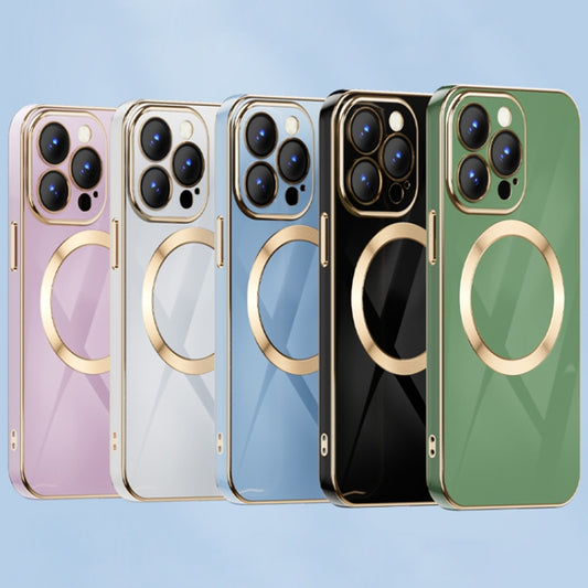 For iPhone 14 Pro 6D Gold Plated Magsafe Magnetic Phone Case(Green) by buy2fix