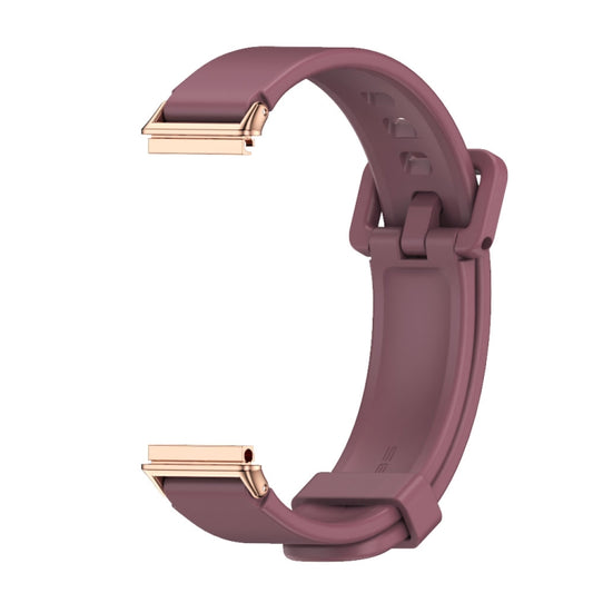 For Huawei Band 7 / 7 NFC MIJOBS Breathable Silicone Watch Band(Wine Red Rose Gold) by MIJOBS