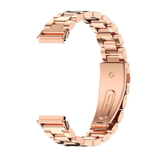 For Huawei Band 7 / 7 NFC MIJOBS Three-Bead Metal Stainless Steel Watch Band(Rose Gold) by MIJOBS