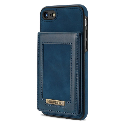 For iPhone SE 2022 / SE 2020 / 8 / 7 N.BEKUS Vertical Flip Card Slot RFID Phone Case(Blue) - iPhone SE 2022 / 2020 / 8 / 7 Cases by N.BEKUS | Online Shopping UK | buy2fix