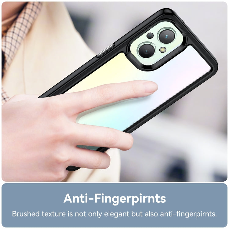 For OPPO Reno 7Z 5G Colorful Series Acrylic + TPU Phone Case(Black) by buy2fix