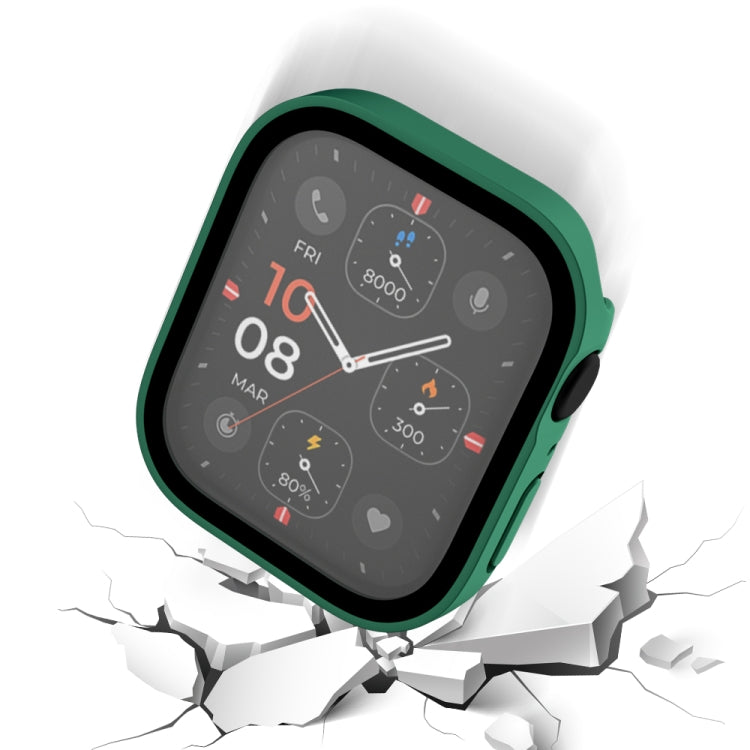 Life Waterproof Frosted 2 in 1 PC Frame + Tempered Glass Protective Case For Apple Watch Series 6 / 5 / 4 / SE 44mm(Green) by buy2fix