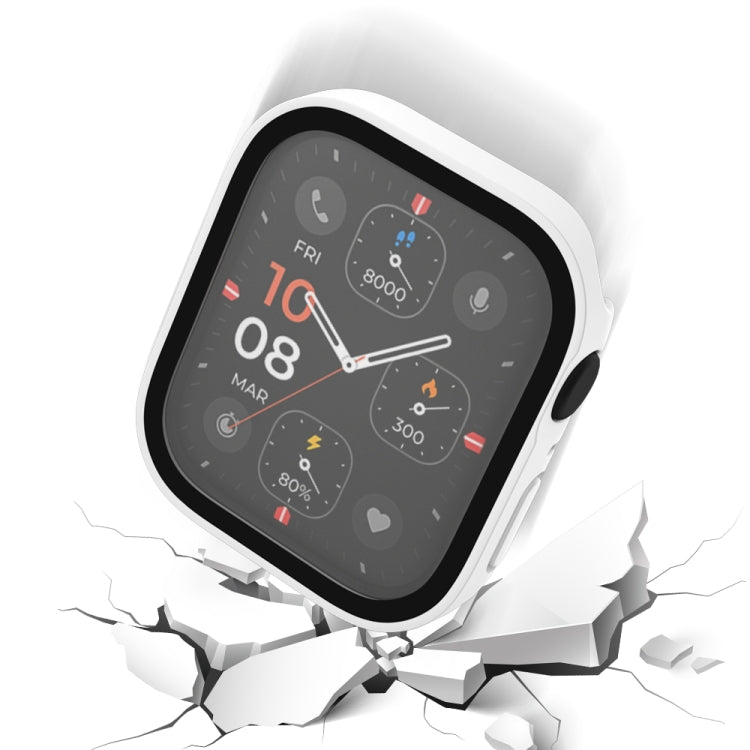 Life Waterproof Frosted 2 in 1 PC Frame + Tempered Glass Protective Case For Apple Watch Series 6 / 5 / 4 / SE 40mm(White) by buy2fix