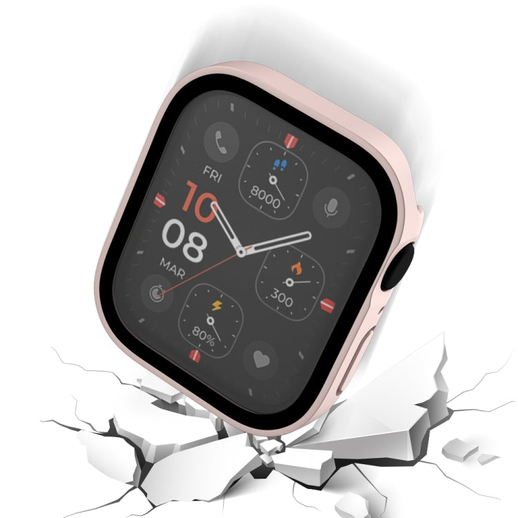 Life Waterproof Frosted 2 in 1 PC Frame + Tempered Glass Protective Case For Apple Watch Series 6 / 5 / 4 / SE 40mm(Pink) by buy2fix