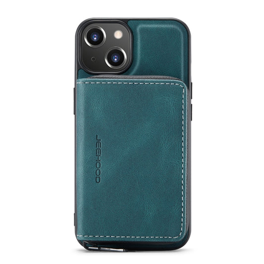For iPhone 14 JEEHOOD Magnetic Zipper Wallet Leather Phone Case (Blue) - iPhone 14 Cases by JEEHOOD | Online Shopping UK | buy2fix