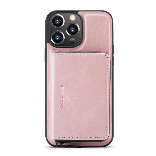 For iPhone 14 Pro JEEHOOD Magnetic Zipper Wallet Leather Phone Case(Pink) - iPhone 14 Pro Cases by JEEHOOD | Online Shopping UK | buy2fix