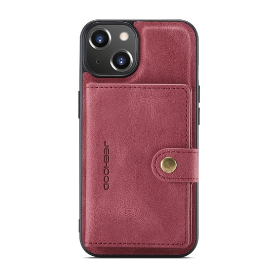 For iPhone 14 Plus JEEHOOD Retro Magnetic Detachable Leather Phone Case (Red) - iPhone 14 Plus Cases by JEEHOOD | Online Shopping UK | buy2fix