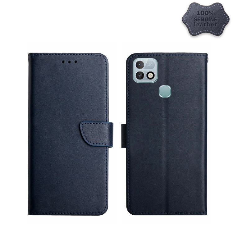 For Infinix Hot 10i/Smart 5 Pro Genuine Leather Fingerprint-proof Horizontal Flip Phone Case(Blue) - Infinix Cases by buy2fix | Online Shopping UK | buy2fix