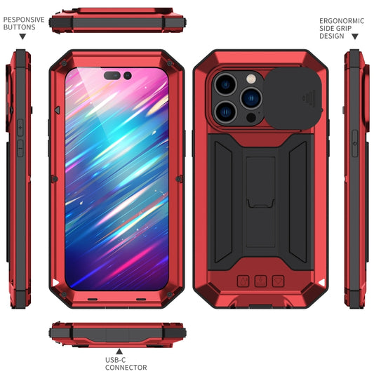 For iPhone 14 Pro R-JUST Shockproof Life Waterproof Dust-proof Case(Red) by R-JUST