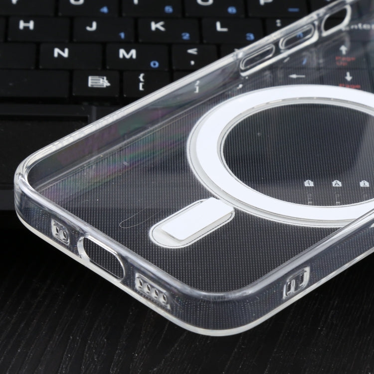 For iPhone 14 TPU Shockproof Protective Magnetic Magsafe Case (Transparent) by buy2fix