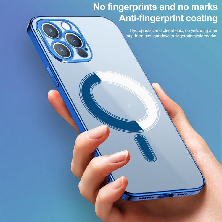 For iPhone 14 Plus Classic Electroplating Magsafe Phone Case (Blue) by buy2fix