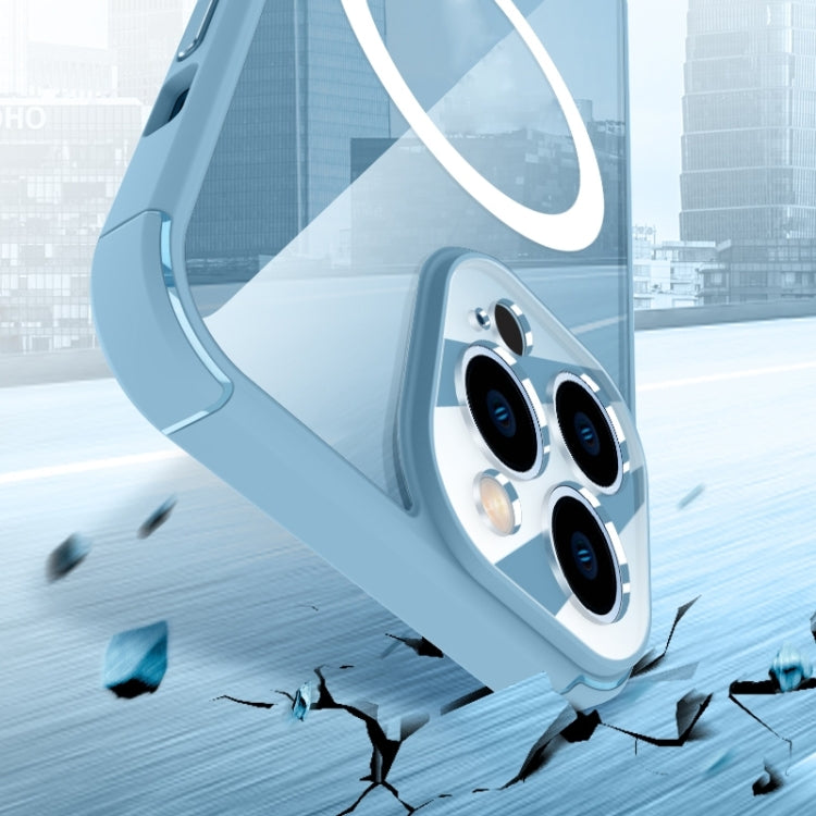 For iPhone 14 Plus Clear Acrylic PC MagSafe Phone Case (Purple) by buy2fix