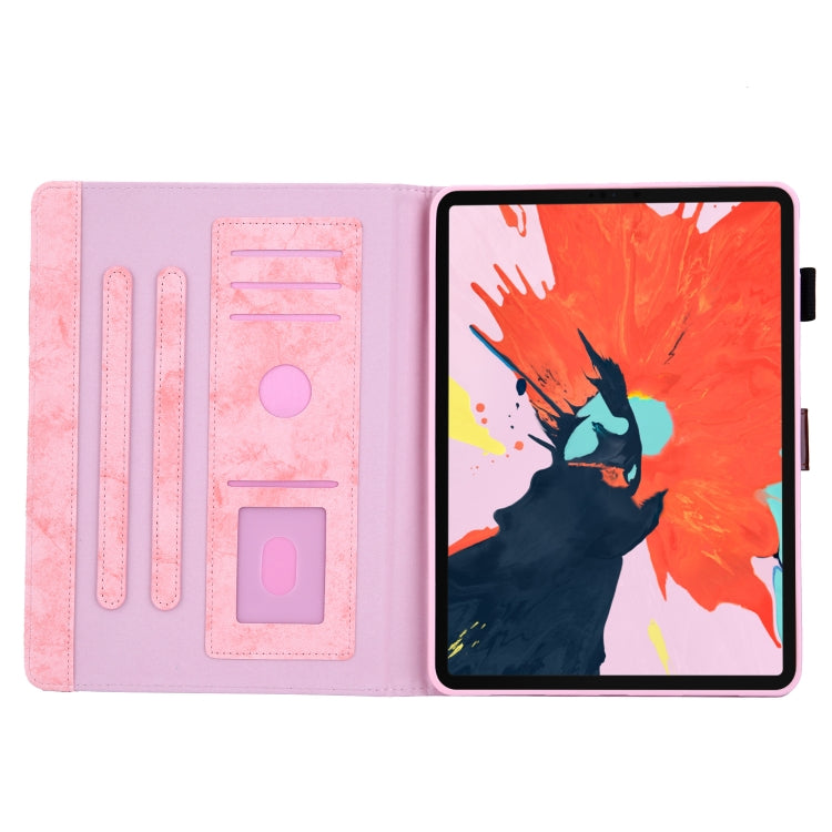 For iPad Pro 11 (2020) & (2018) Marble Style Cloth Texture Tablet PC Protective Leather Case with Bracket & Card Slot & Photo Holder(Pink) - iPad Pro 11 (2018) Cases by buy2fix | Online Shopping UK | buy2fix