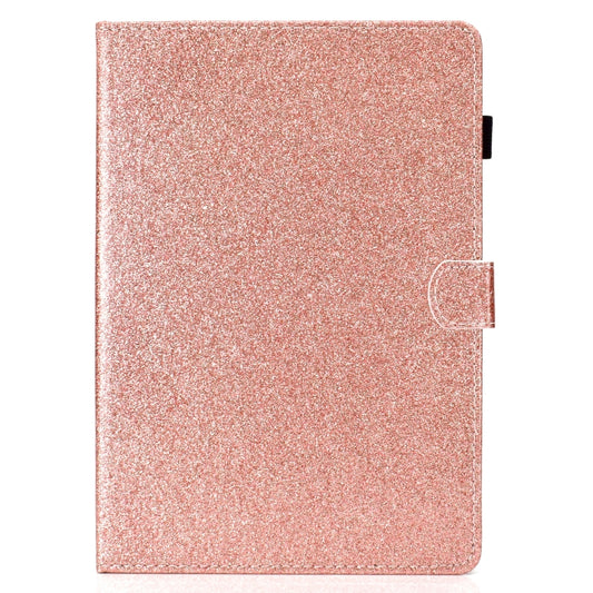 For iPad Pro 11 inch 2020 Glitter Left and Right Flat Leather Tablet Case with Sleep Function & Card Slot & Buckle Anti-skid Strip and Bracket(Rose Gold) - iPad Pro 11 (2020) Cases by buy2fix | Online Shopping UK | buy2fix