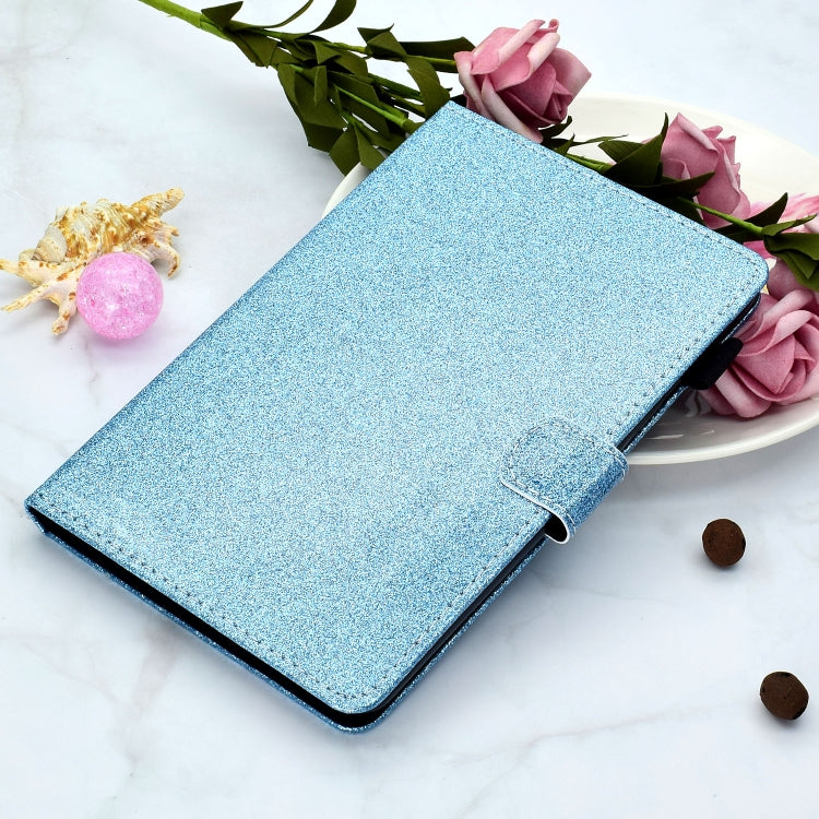 For iPad Pro 11 inch 2020 Glitter Left and Right Flat Leather Tablet Case with Sleep Function & Card Slot & Buckle Anti-skid Strip and Bracket(Blue) - iPad Pro 11 (2020) Cases by buy2fix | Online Shopping UK | buy2fix