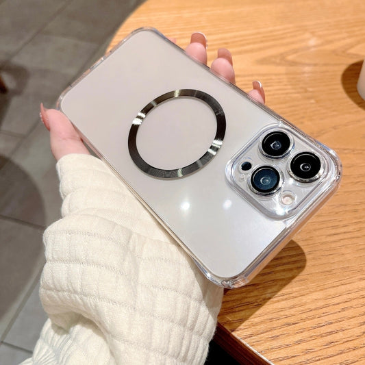 For iPhone 14 Plus Frameless Glass CD MagSafe Case (Gold) by buy2fix