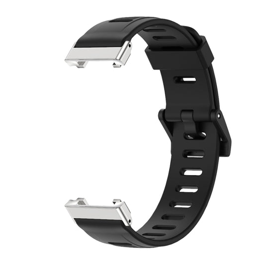 For Xiaomi Mi Band 7 Pro Mijobs Flat Hole TPU Watch Band(Black Silver) by MIJOBS