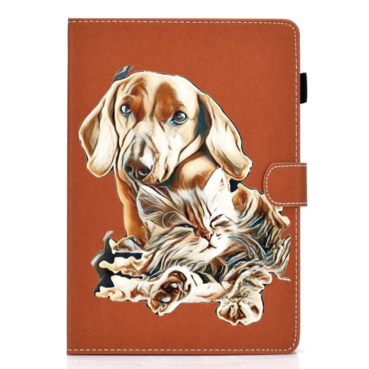 For iPad Pro 11 inch 2020 Sewing Thread Left and Right Painted Plate with Sleep Function & Pen Cover & Anti-skid strip & Bracket(Dog) - iPad Pro 11 (2020) Cases by buy2fix | Online Shopping UK | buy2fix