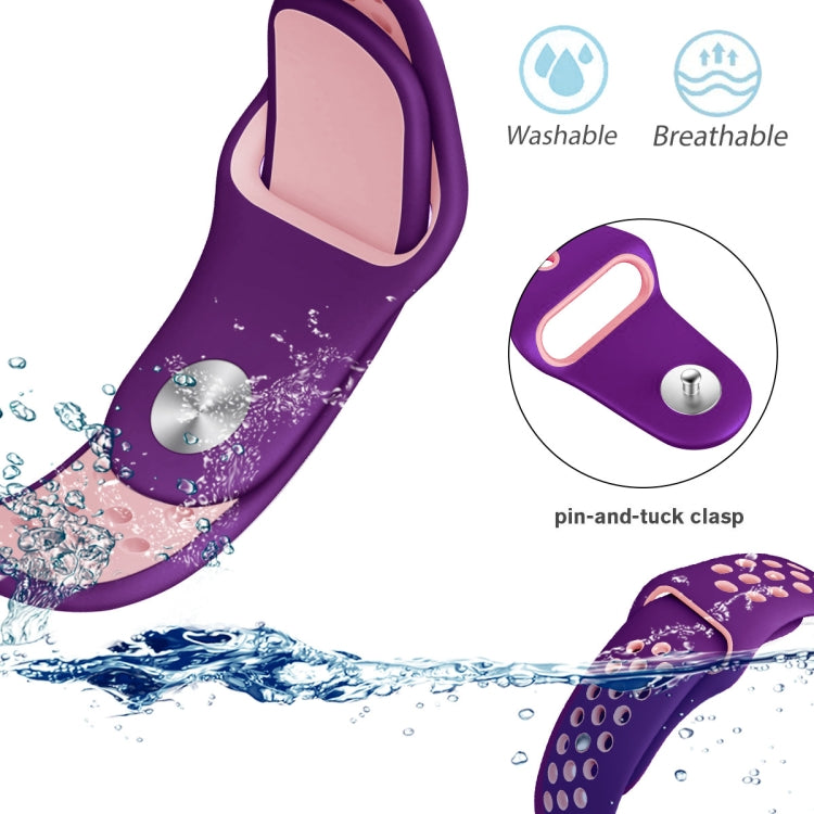 For Amazfit T-Rex 2 Two-color Holes Reverse Buckle Silicone Watch Band(Pink White) by buy2fix