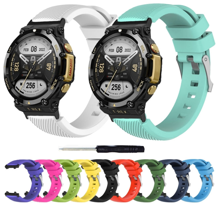 For Amazfit T-Rex 2 Twill Silicone Watch Band(White) by buy2fix