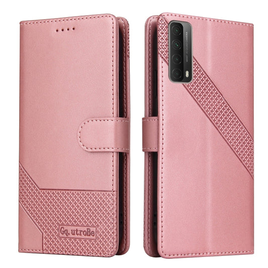 For Huawei P Smart 2021 GQUTROBE Skin Feel Magnetic Leather Phone Case(Rose Gold) - Huawei Cases by GQUTROBE | Online Shopping UK | buy2fix