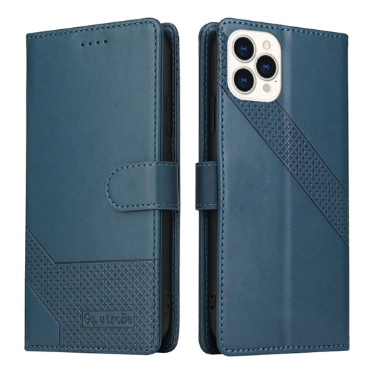 For iPhone 13 Pro GQUTROBE Skin Feel Magnetic Leather Phone Case (Blue) - iPhone 13 Pro Cases by GQUTROBE | Online Shopping UK | buy2fix