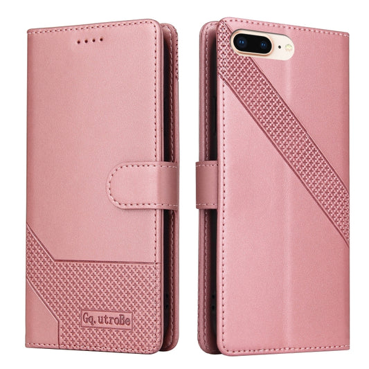 GQUTROBE Skin Feel Magnetic Leather Phone Case For iPhone 8 Plus / 7 Plus(Rose Gold) - More iPhone Cases by GQUTROBE | Online Shopping UK | buy2fix