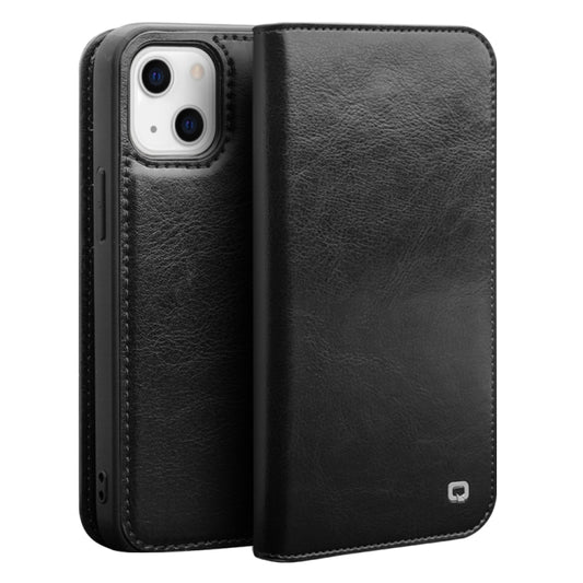 For iPhone 14 QIALINO Horizontal Flip Leather Phone Case (Black) - iPhone 14 Cases by QIALINO | Online Shopping UK | buy2fix