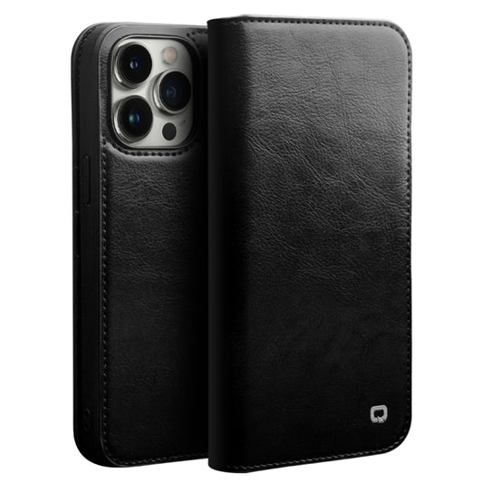 For iPhone 14 Pro Max QIALINO Horizontal Flip Leather Phone Case (Black) - iPhone 14 Pro Max Cases by QIALINO | Online Shopping UK | buy2fix