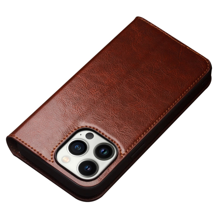 For iPhone 14 Pro Max QIALINO Horizontal Flip Leather Phone Case (Brown) by QIALINO