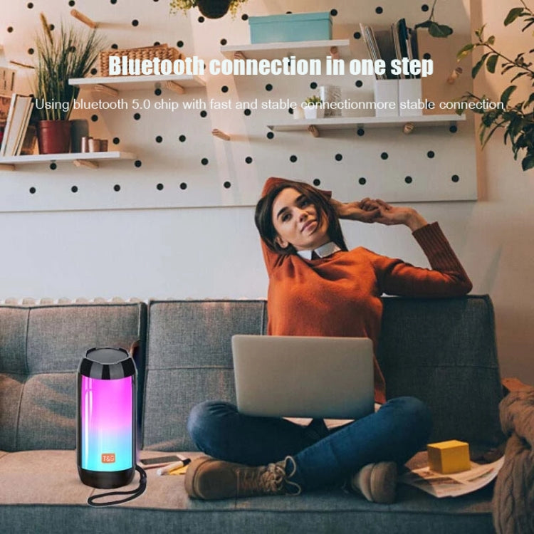 T&G TG643 Portable LED Light Waterproof Subwoofer Wireless Bluetooth Speaker(Blue) - Waterproof Speaker by T&G | Online Shopping UK | buy2fix