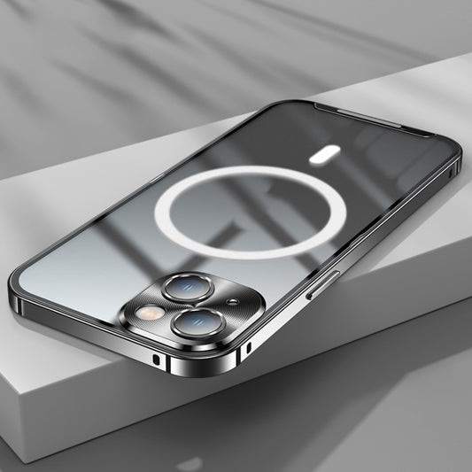 For iPhone 13 MagSafe Frosted Metal Phone Case(Black) by buy2fix