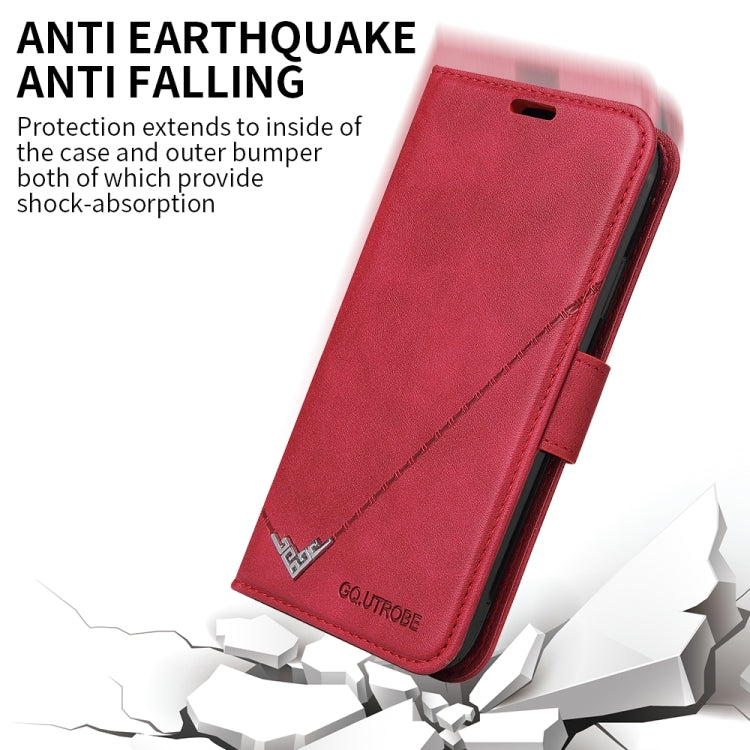 For iPhone XR GQUTROBE Right Angle Leather Phone Case(Red) - More iPhone Cases by GQUTROBE | Online Shopping UK | buy2fix