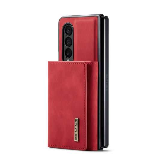 For Samsung Galaxy Z Fold4 DG.MING M1 Series 3-Fold Multi Card Wallet Phone Case(Red) by DG.MING