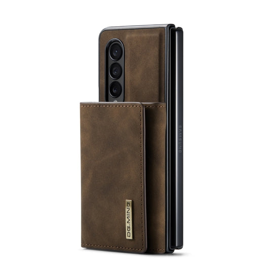 For Samsung Galaxy Z Fold4 DG.MING M1 Series 3-Fold Multi Card Wallet Phone Case(Coffee) by DG.MING