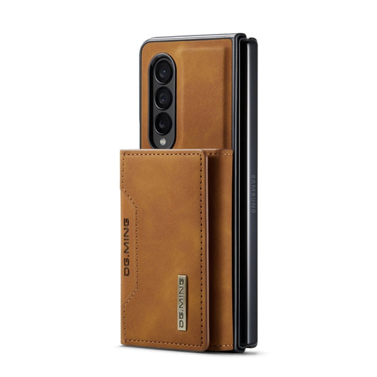 For Samsung Galaxy Z Fold4 DG.MING M2 Series 3-Fold Multi Card Bag Phone Case(Brown) by DG.MING